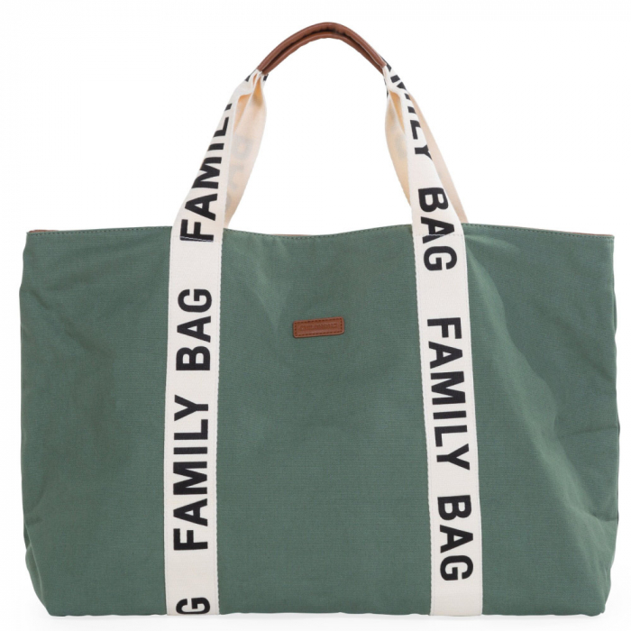 Geanta Childhome Family Bag Signature Verde - Resigilat