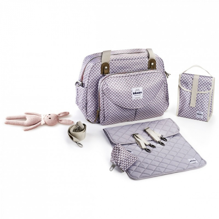 Geanta de infasat Beaba Geneva II Playprint Grey/Coral [3]