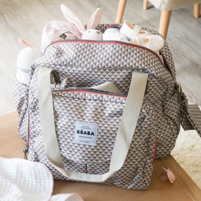 Geanta de infasat Beaba Geneva II Playprint Grey/Coral [4]