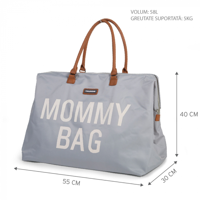 Geanta de infasat Childhome Mommy Bag Gri-Resigilat [7]