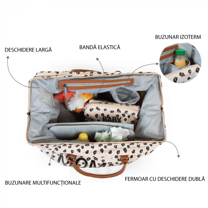 Geanta de infasat Childhome Mommy Bag Leopard [6]