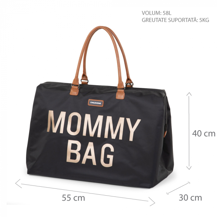 Geanta de infasat Childhome Mommy Bag Negru [5]