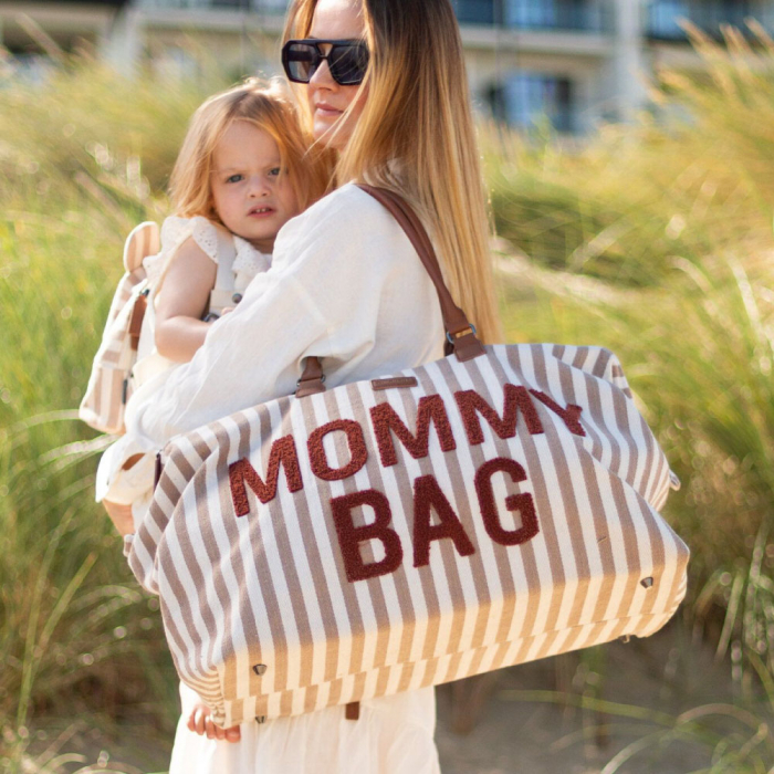 Geanta de infasat Childhome Mommy Bag Nude/Alb [7]