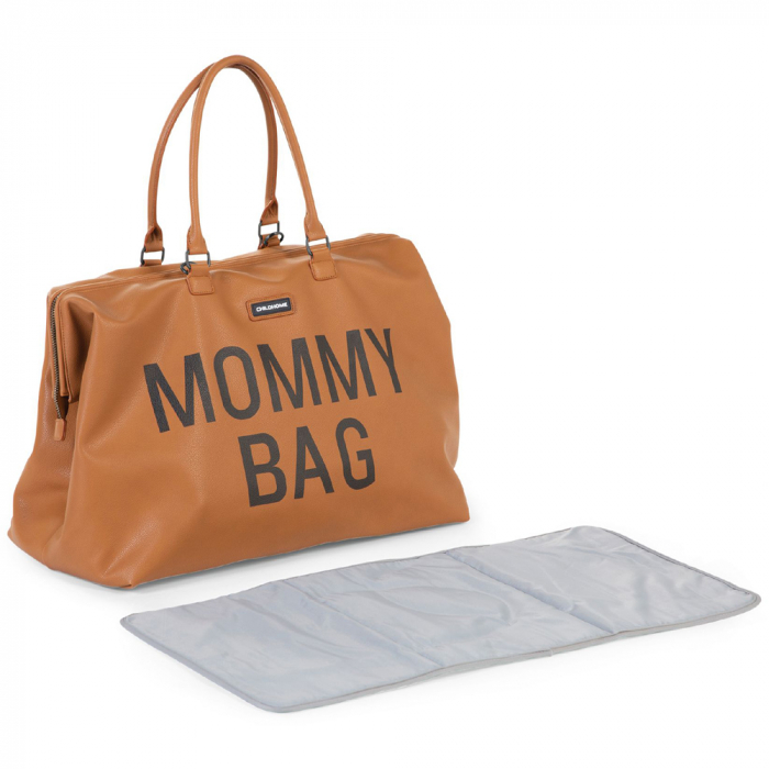 Geanta de infasat Childhome Mommy Bag piele ecologica Maro [7]
