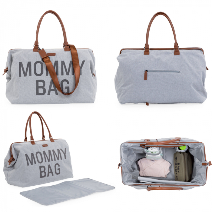 Geanta de infasat Childhome Mommy Bag Panza Oxford Gri [2]