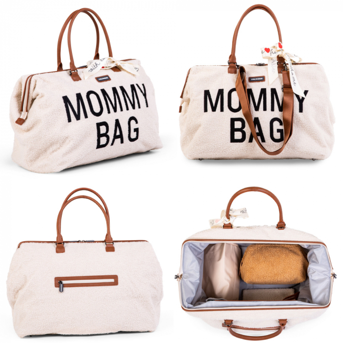 Geanta de infasat Childhome Mommy Bag Teddy Ecru [2]