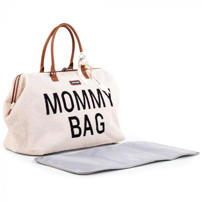 Geanta de infasat Childhome Mommy Bag Teddy Ecru [3]