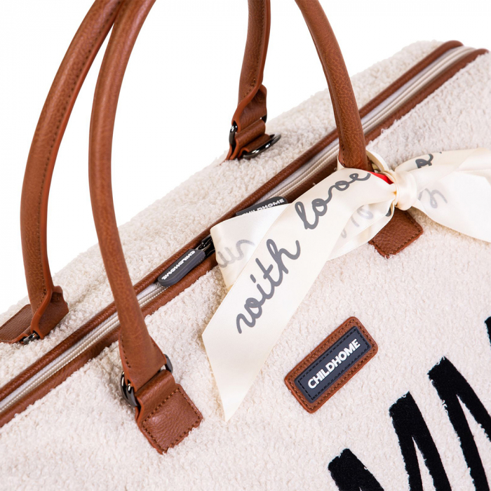 Geanta de infasat Childhome Mommy Bag Teddy Ecru [4]