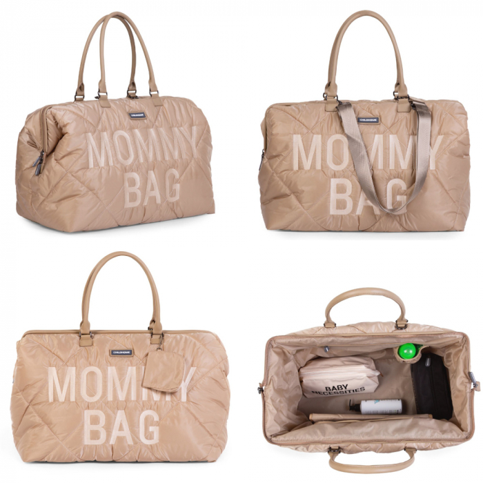 Geanta de infasat matlasata Childhome Mommy Bag Bej [2]
