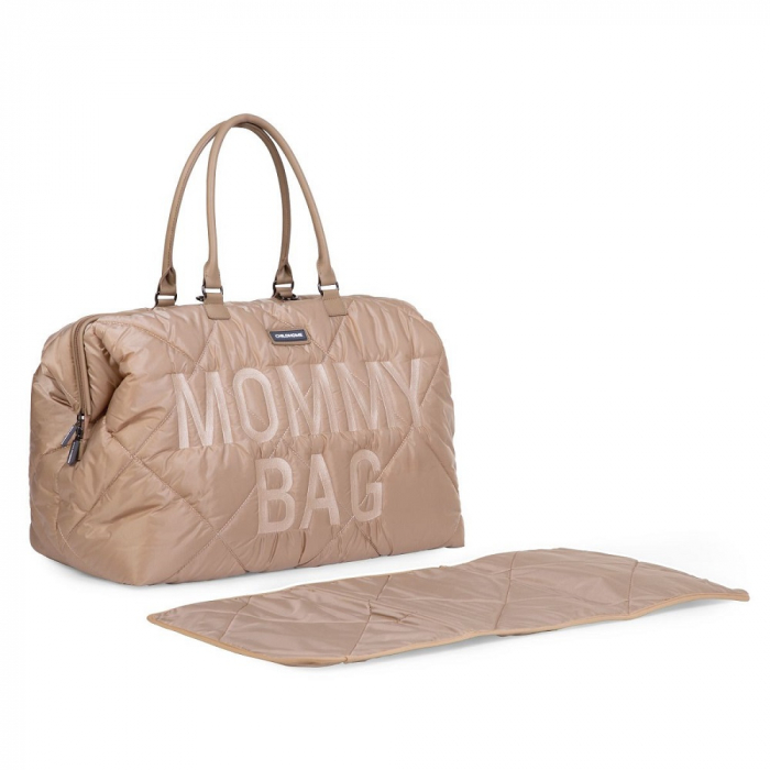 Geanta de infasat matlasata Childhome Mommy Bag Bej [3]