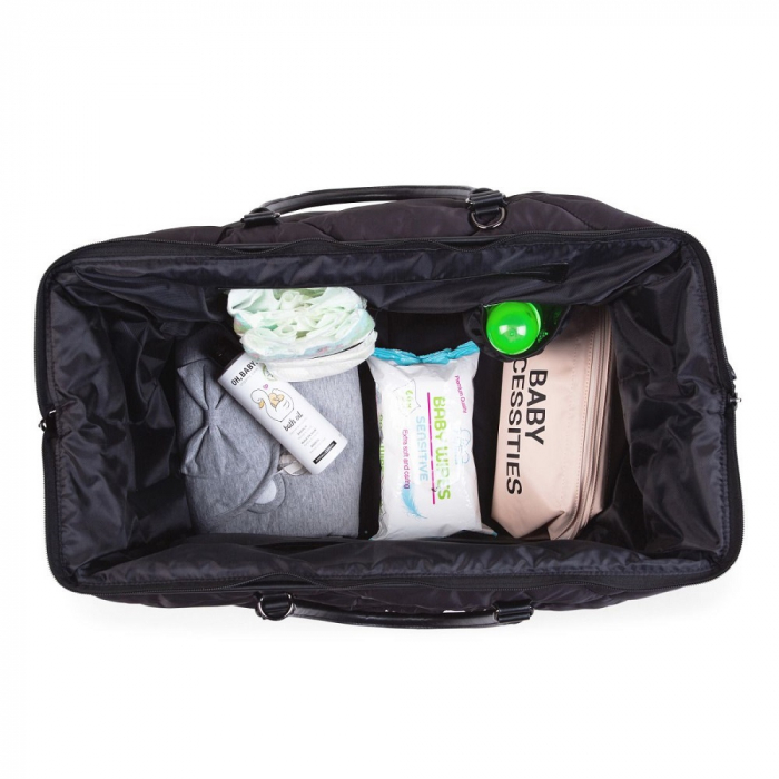 Geanta de infasat matlasata Childhome Mommy Bag Negru [4]