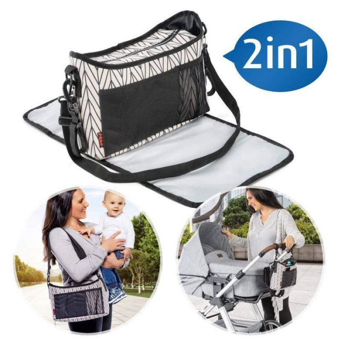 Geanta organizator cu aleza pentru schimbat scutecul bebelusului Reer Clip&Go Vario [3]