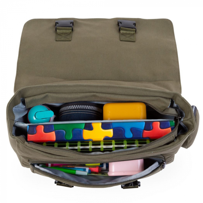 Ghiozdan Childhome My School Bag Kaki-Resigilat [4]