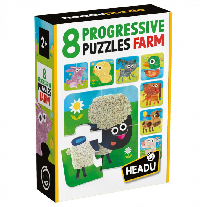 Headu - 8 puzzleuri progresive animale de la ferma [3]