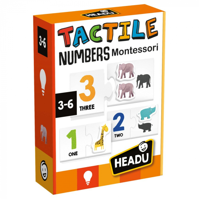 Headu - Montessori cartonase tactile cu numere si animale [2]
