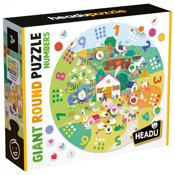 Headu - Puzzle mare rotund cu numere [2]