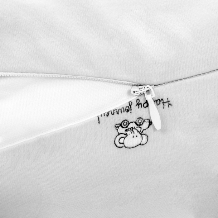 Husa bumbac perna alaptare fiziologica Fiki Miki bej 72cm model ursuleti [3]