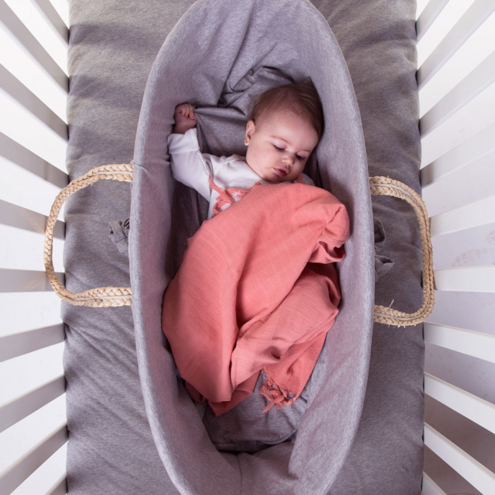 Husa Cos bebe Childhome Moise, Jerse Gri [3]