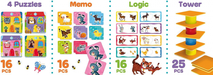 Joc de logica 4 in 1 - Animalute jucause [3]