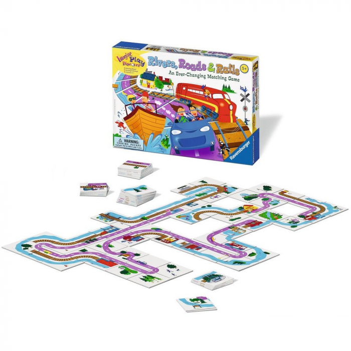 Joc educativ Ravensburger - Rauri, Drumuri si Cai Ferate