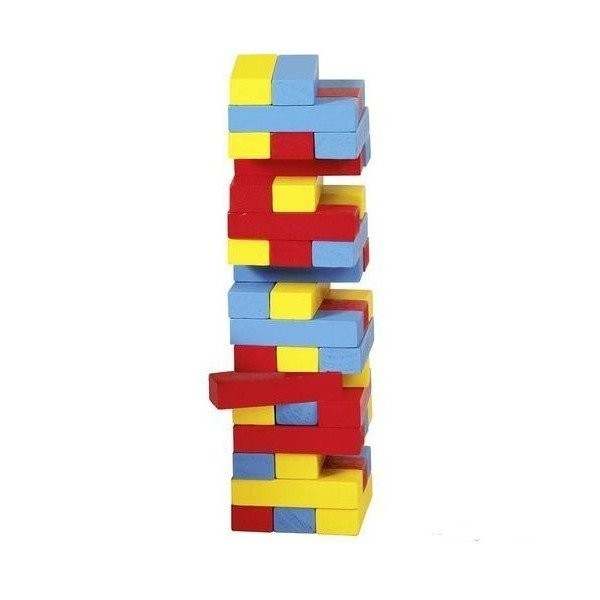 Joc Jenga cu piese din lemn Colori [2]