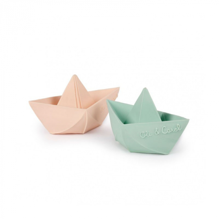 Jucarie de baie Oli and Carol barcuta origami menta [2]