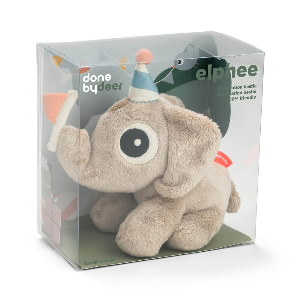 Jucarie de plus in cutie cadou Done by Deer Cuddle Bestie Elphee Bej [3]