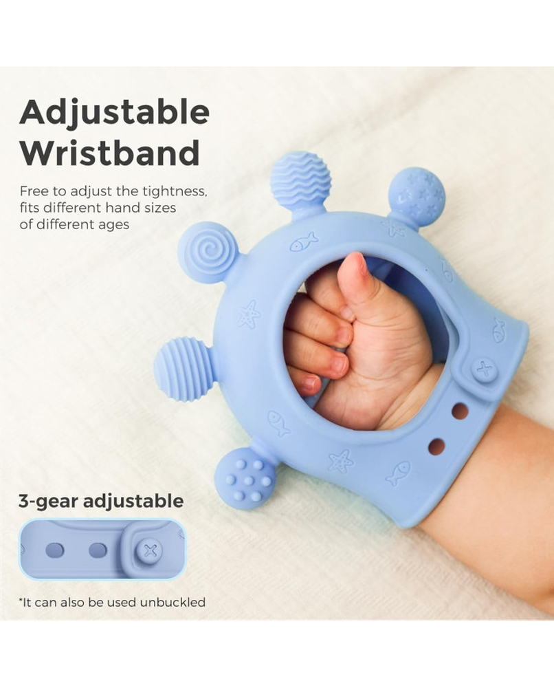 Jucarie dentitie din silicon Momcozy Blue [2]