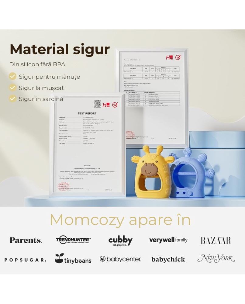 Jucarie dentitie din silicon Momcozy Blue [7]