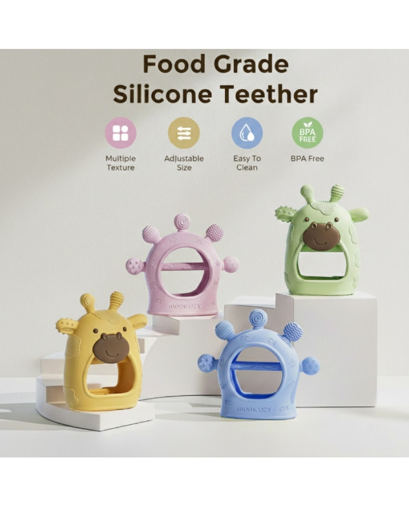 Jucarie dentitie din silicon Momcozy Green [6]