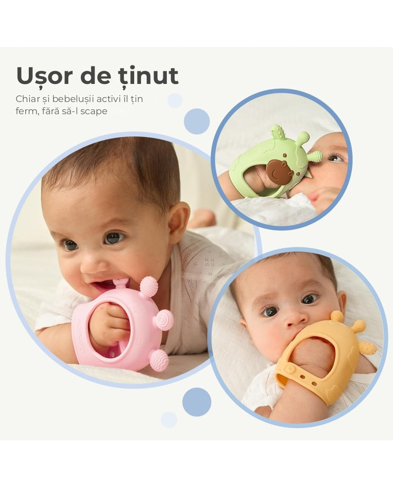 Jucarie dentitie din silicon Momcozy Green [4]