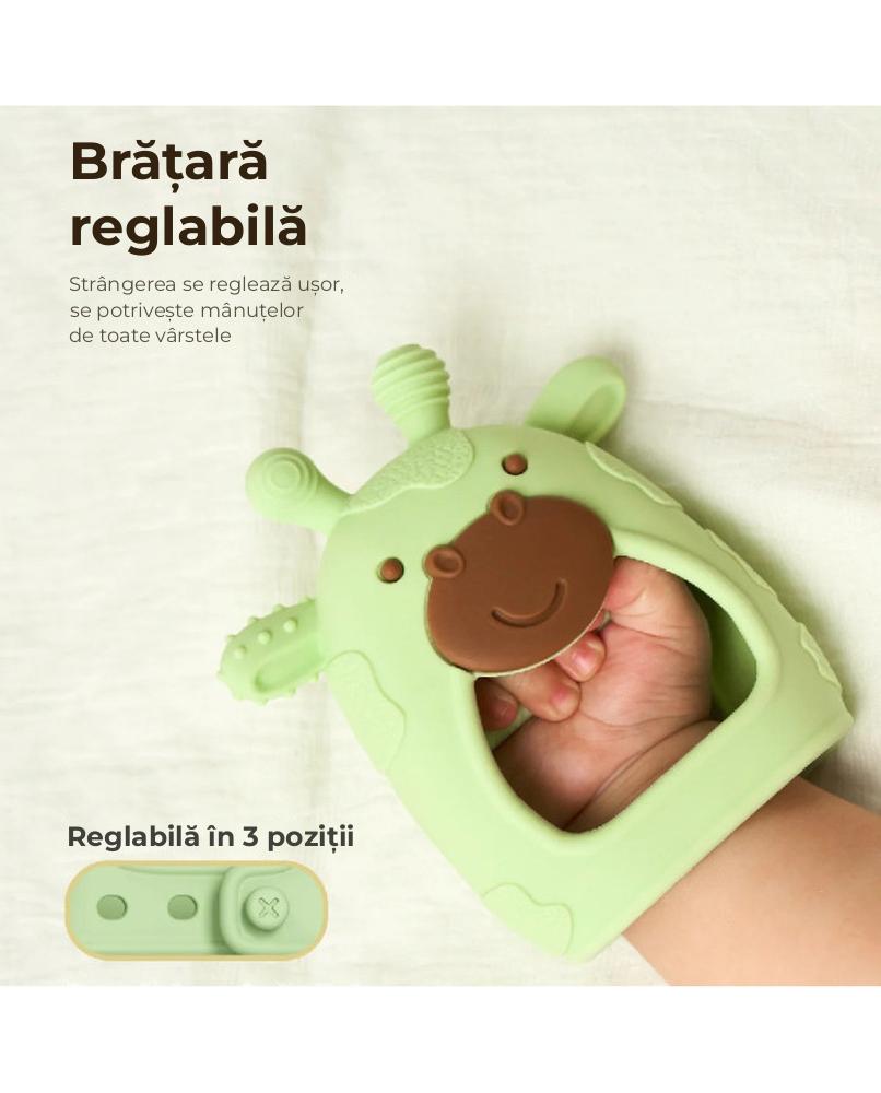 Jucarie dentitie din silicon Momcozy Green [2]