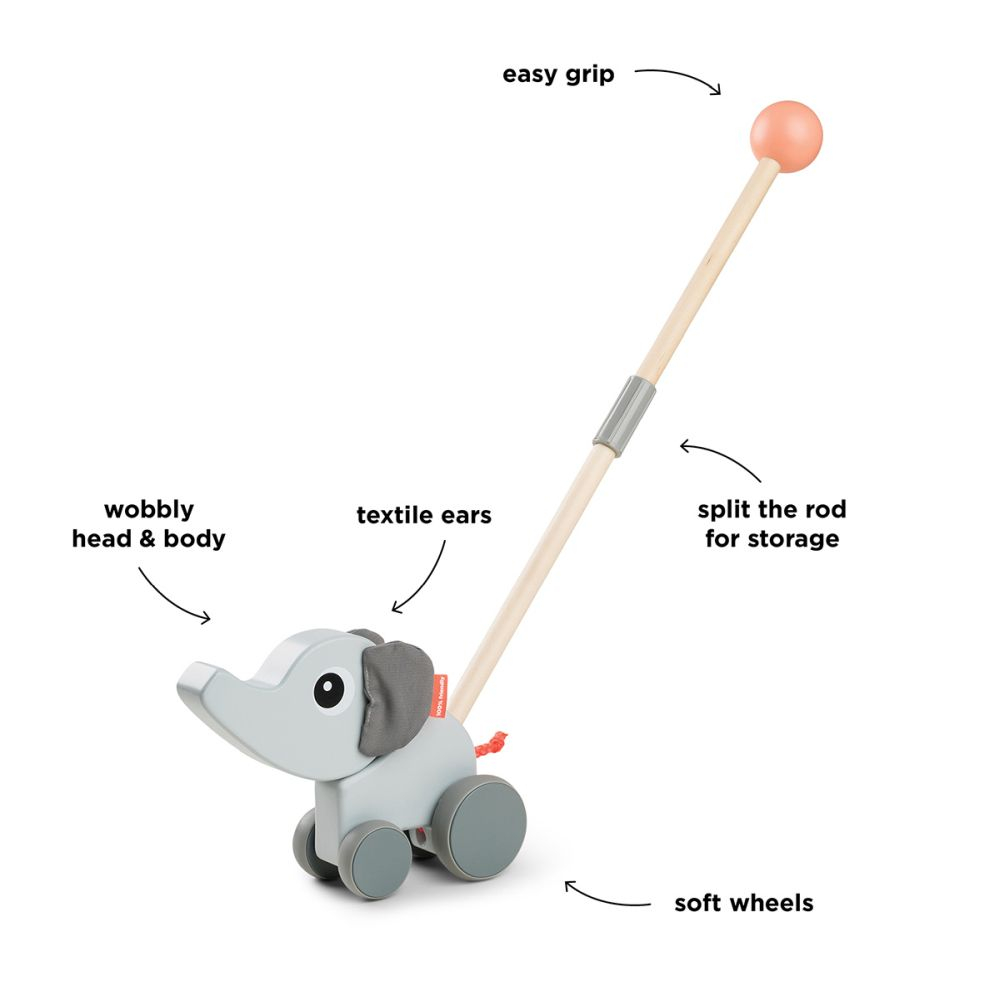 Jucarie Push Along Done by Deer din lemn Elphee Grey [3]