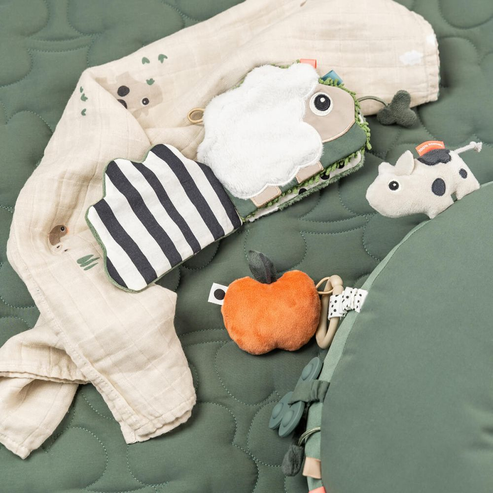 Jucarie senzoriala carticica de plus Done by Deer Tiny Farm Colour Mix [6]