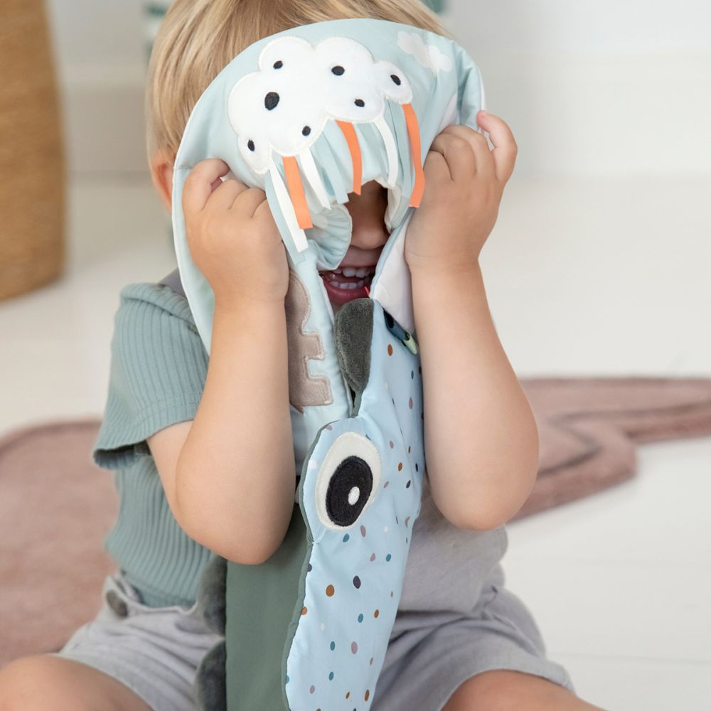 Jucarie senzoriala carticica de plus Fold-Out Done by Deer Croco Green [7]