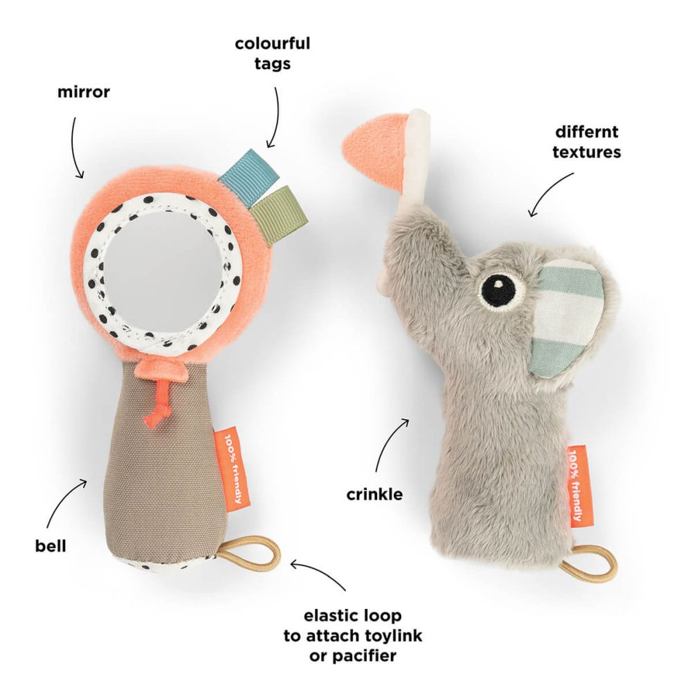 Jucarie senzoriala zornaitoare Done by Deer cu oglinda Celebration [2]