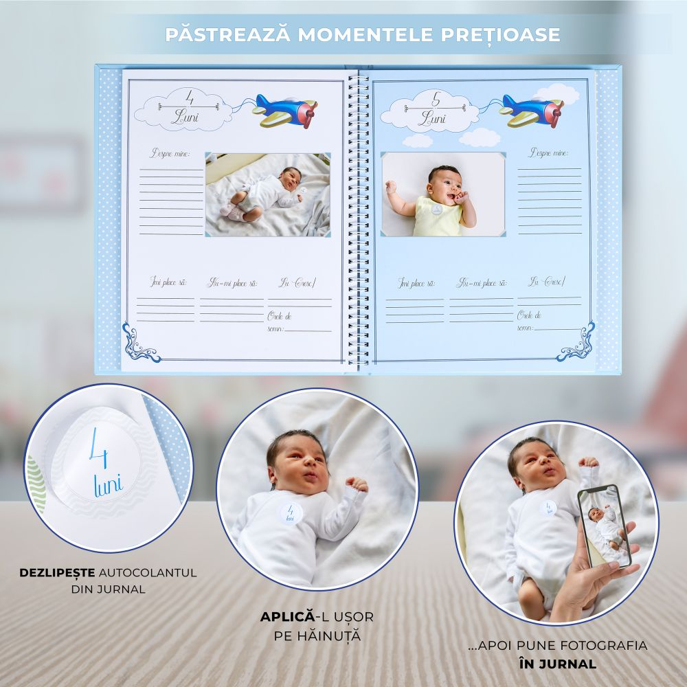 Jurnalul Bebelusului Liplut pentru Baieti - Cadou Personalizat [3]