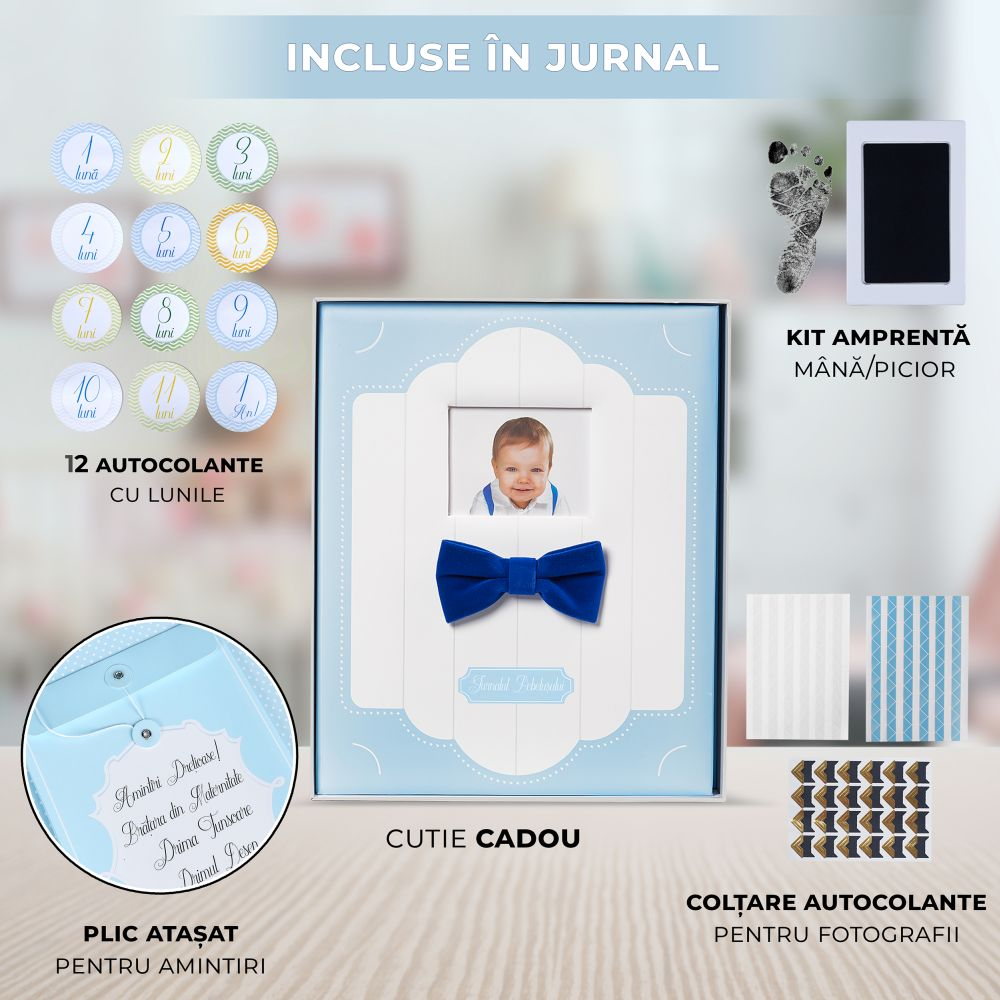 Jurnalul Bebelusului Liplut pentru Baieti - Cadou Personalizat [6]