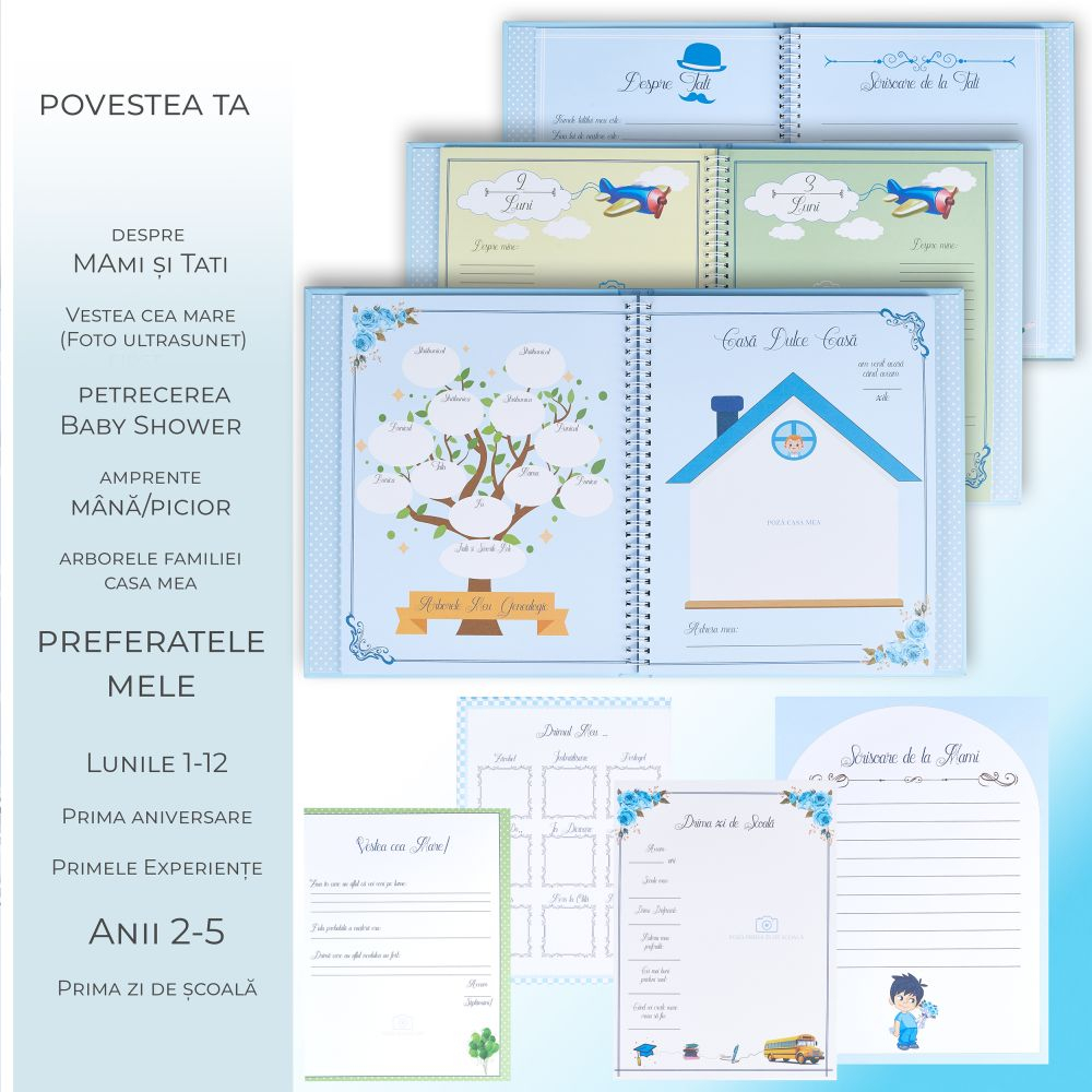 Jurnalul Bebelusului Liplut pentru Baieti - Cadou Personalizat [4]