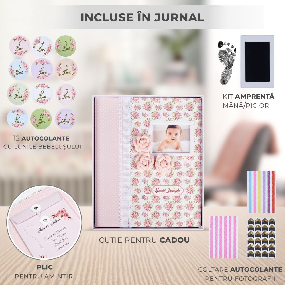 Jurnalul Bebelusului Liplut pentru Fetite - Cadou Personalizat [5]