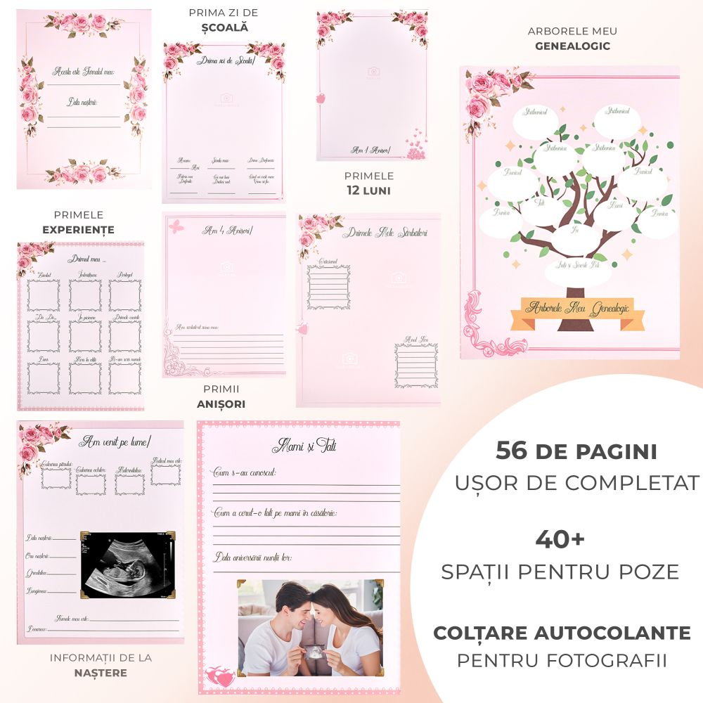 Jurnalul Bebelusului Liplut pentru Fetite - Cadou Personalizat [3]