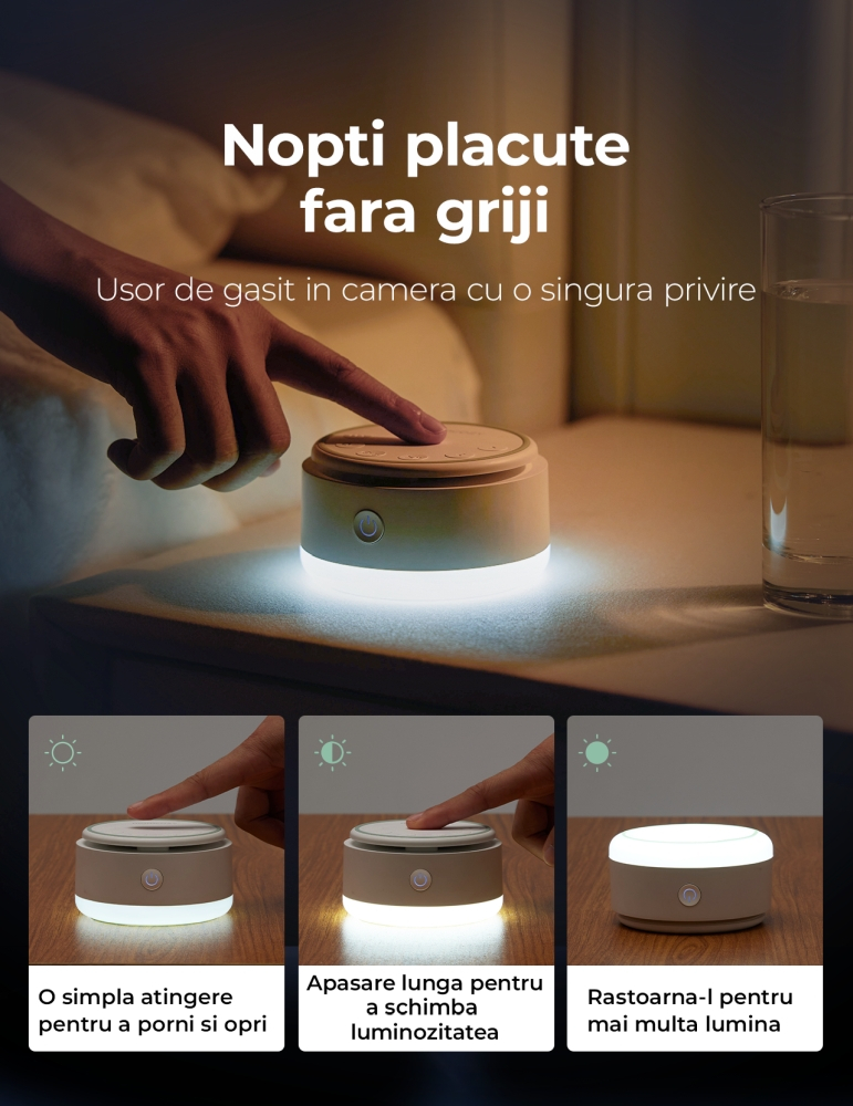 Lampa de veghe portabila Momcozy cu sunete albe cu acumulator si temporizator - Resigilat [6]