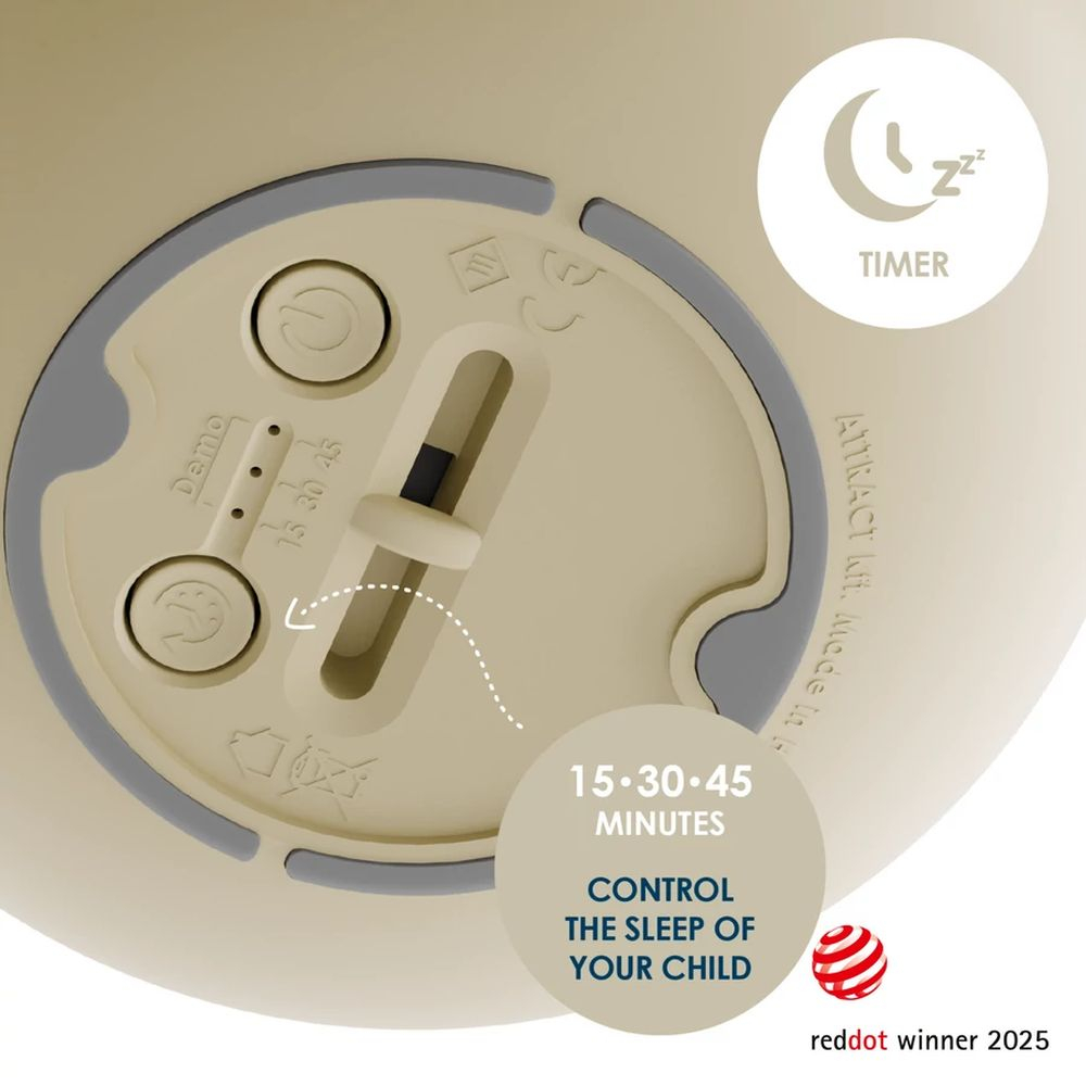 Lampa de veghe Nosiboo Zigg antrenor de somn pentru copii cu lumina rosie si temporizator Beige [3]