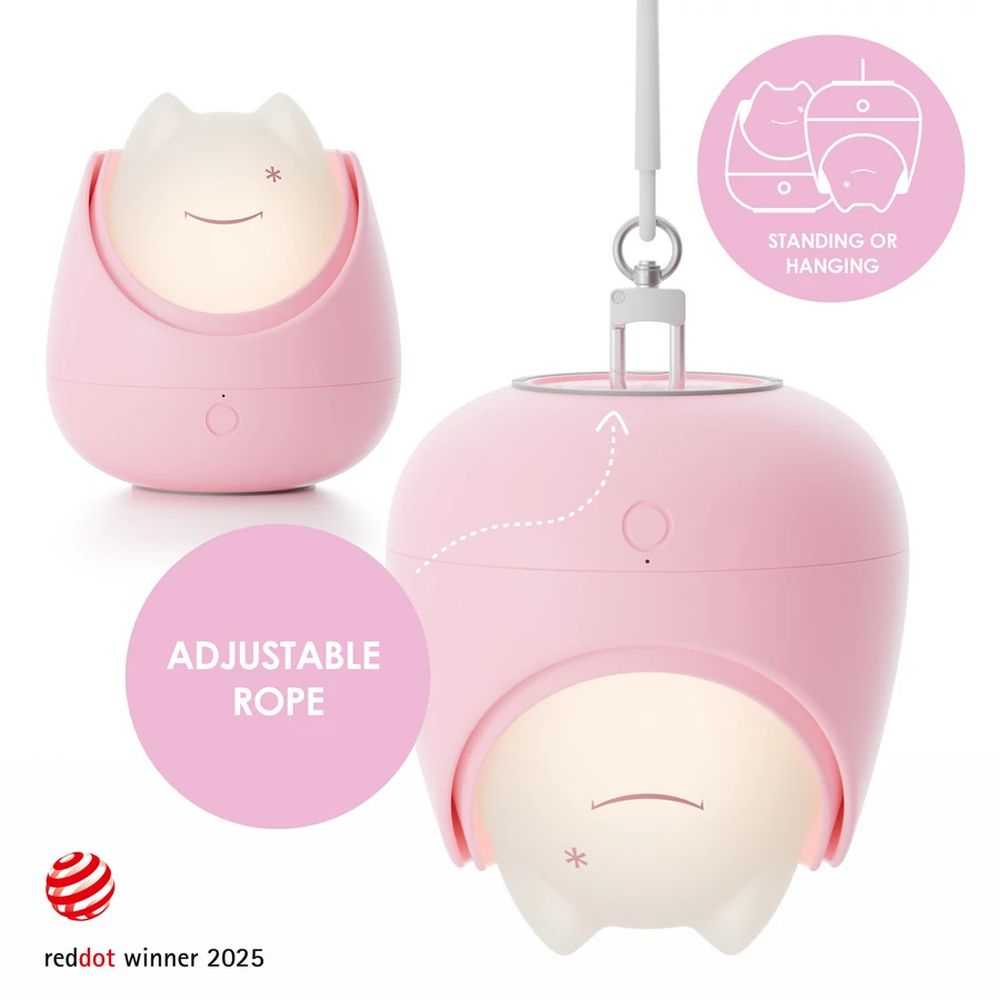 Lampa de veghe Nosiboo Zigg antrenor de somn pentru copii cu lumina rosie si temporizator Pink [4]