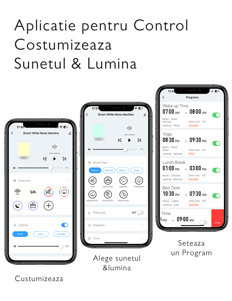 Lampa de veghe Smart Momcozy cu lumina reglabila, sunet si aplicatie [6]