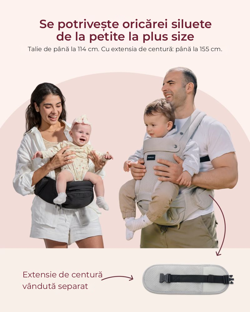 Marsupiu cu scaunel Momcozy Mesh respirabil Grey [9]