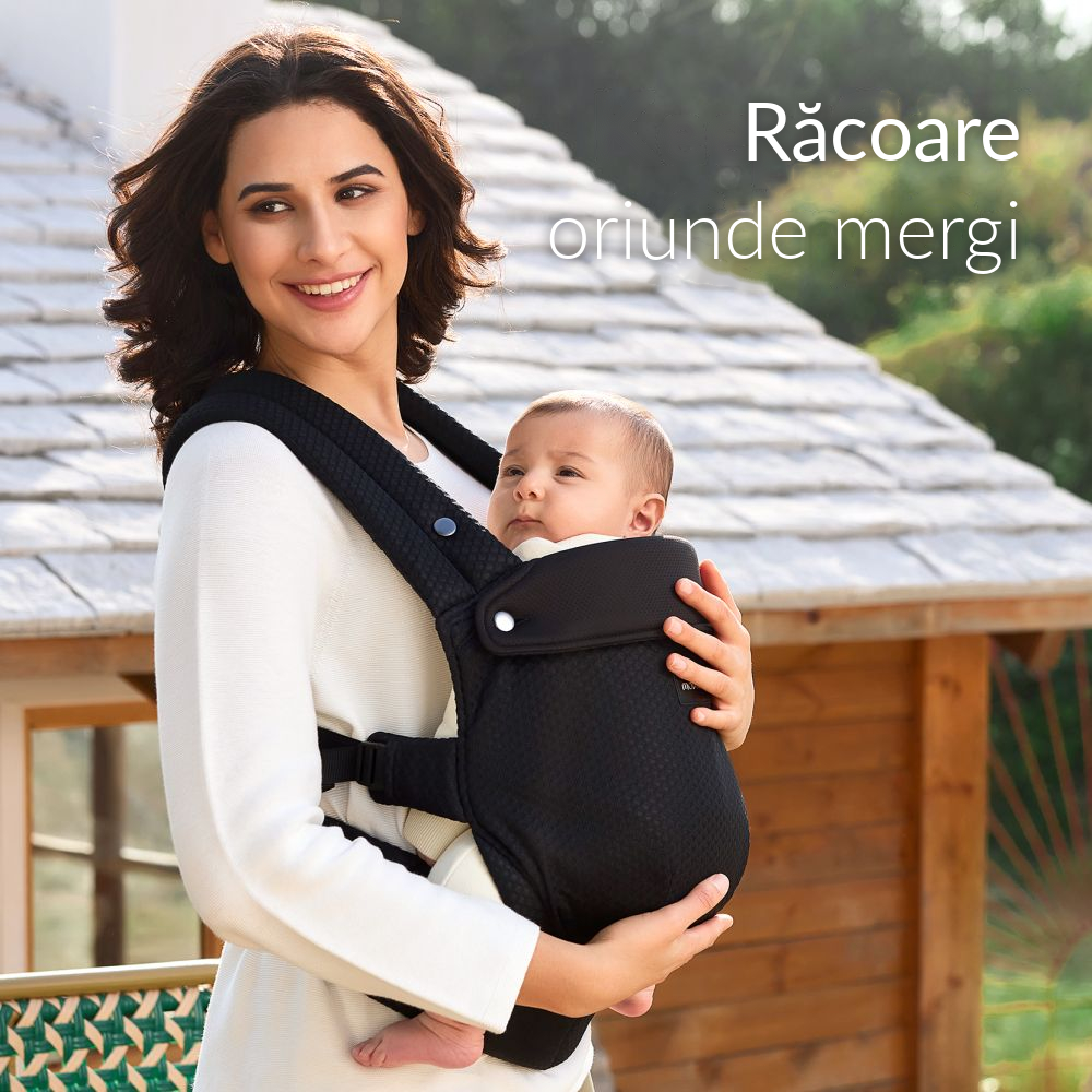 Marsupiu ergonomic Momcozy Air Mesh Black, 3 luni+ [5]