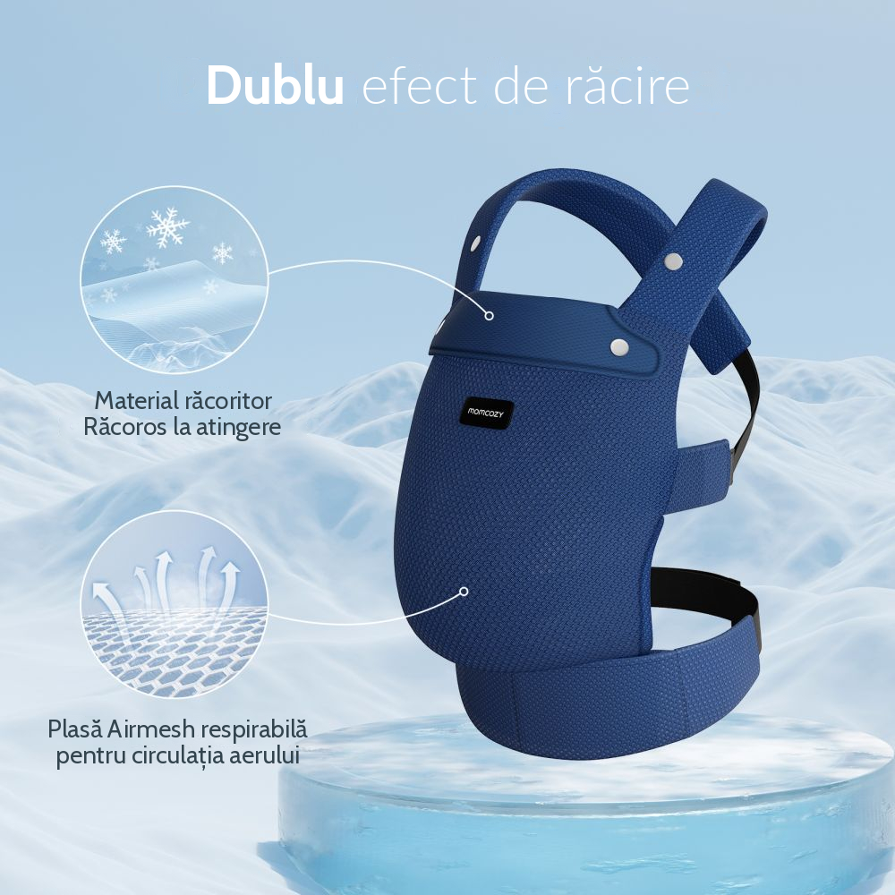 Marsupiu ergonomic Momcozy Air Mesh Blue, 3 luni+ [3]