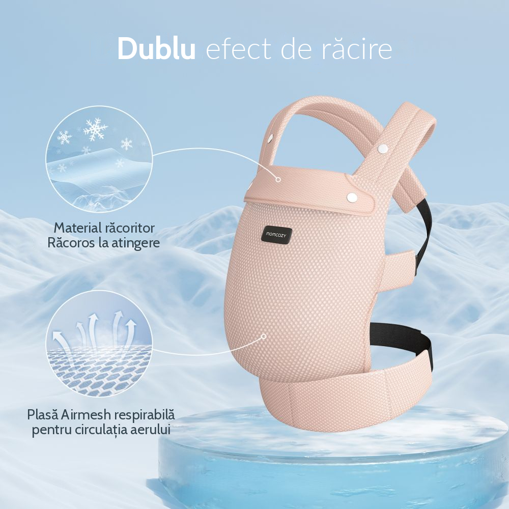 Marsupiu ergonomic Momcozy Air Mesh Pink, 3 luni+ [3]