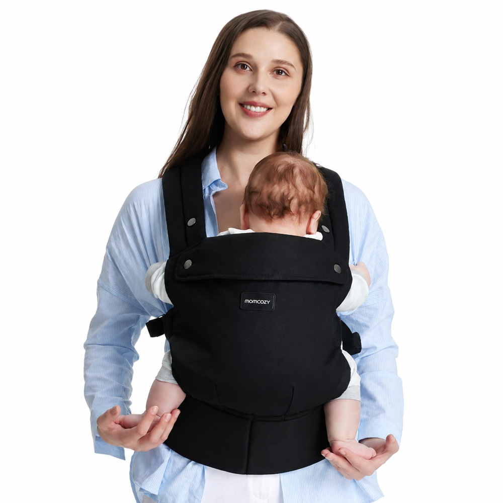 Marsupiu ergonomic Momcozy PureHug bumbac 100% Black 3-in-1 [2]